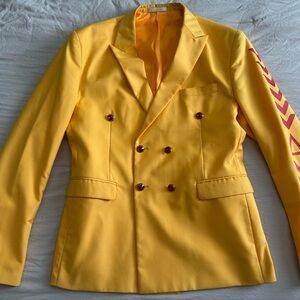 Yellow Double-Breasted Blazer